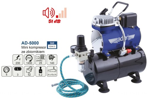 ADLER KOMPRESOR / SPRĘŻARKA MINI DO AEROGRAFÓW AD-5000