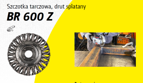 K.SZCZOTKA TARCZOWA 115mm M14 BR600Z DRUT SKRĘCANY NIERDZEWNY