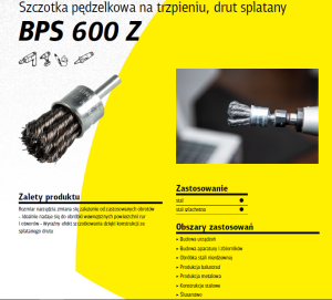 KLINGSPOR SZCZOTKA PĘDZELKOWA  22mm BPS600Z DRUT SKRĘCANY
