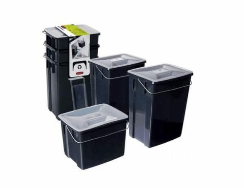 CURVER ZESTAW KOSZY DO SEGREGACJI ŚMIECI 3szt 2x10L+6L