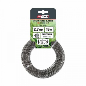 AWTOOLS ŻYŁKA TNĄCA CLASSIC  2,7x15m/ SKRĘCANA KWADRAT Z RDZENIEM