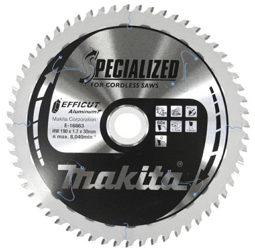 MAKITA PIŁA TARCZOWA  190x30x60z EFFICUT DO ALUMINIUM