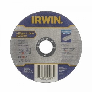 IRWIN TARCZA DO ALUMINIUM PŁASKA 125mm x 1,6mm x 22,23mm