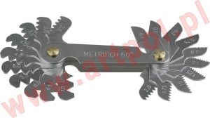 WZORNIK GWINTU  0,25-6,0mm /24szt. GWINTY METRYCZNE.