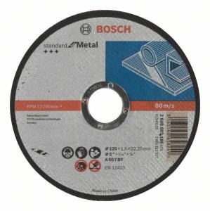 BOSCH TARCZA DO METALU 125mm x 1,6mm x 22mm STANDARD FOR METAL