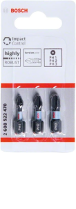BOSCH KOŃCÓWKA IMPACT kpl. 3szt. PH1/PH2/PH3 x 25mm...W