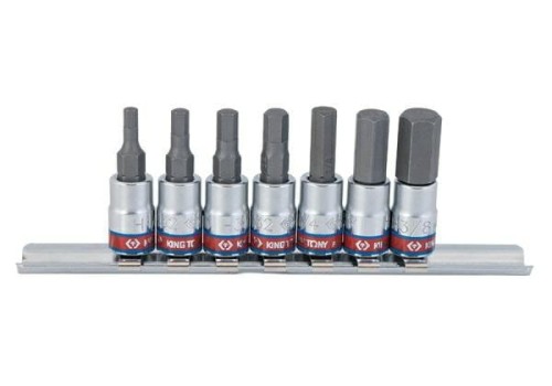 KING TONYZESTAW NASADEK 1/4" Z IMBUSEM 7 szt., 2035 H 1/8" - H 3/8”