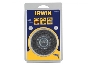 IRWIN SZCZOTKA TARCZOWA Z TRZPIENIEM  75mm x 10mm stalowa do metalu, betonu i muru