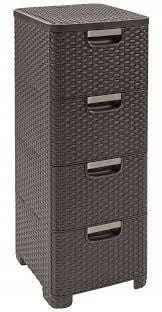 CURVER REGAŁ Z 4 SZUFLADAMI 4x14L  /CIEMNY BRĄZ