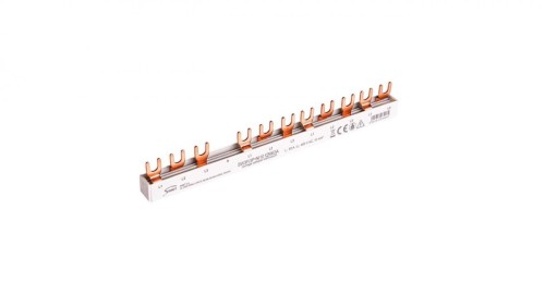 Szyna prądowa łączeniowa - widełkowa 3-fazowa 63A 12 modułów 10 mm pod zabezp. różnicowo-prądowe SW3F(3P+N) 10 12M63A 81992206