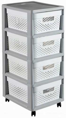 CURVER REGAŁ INFINITY KD 4X10L AŻUROWY   /SZARY/BIAŁY