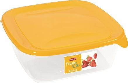 CURVER POJEMNIK NA ŻYWNOŚĆ "FRESH&GO" KWADRATOWY 0,45L   /ŻÓŁTY/  TRANSPARENTNY