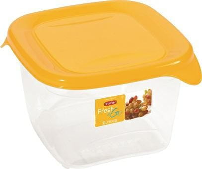 CURVER POJEMNIK NA ŻYWNOŚĆ "FRESH&GO" KWADRATOWY 1,2L   /ŻÓŁTY/  TRANSPARENTNY