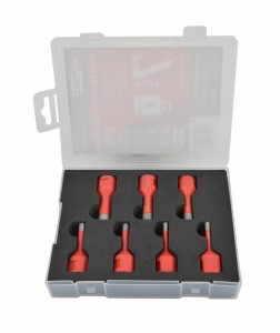 AWTOOLS ZESTAW KORON DO GRESU kpl. 7szt. /WALIZKA /DO PRACY NA SUCHO
