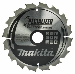 MAKITA PIŁA TARCZOWA  190x30x16z SPECJALIZED DREWNO (Z GWOŹDZIAMI I SĘKAMI)