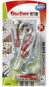 FISCHER KOŁEK DUOPOWER  8x40 Z HAKIEM OKRĄGŁYM /4szt.