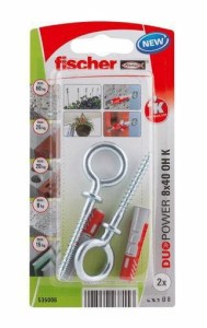 FISCHER KOŁEK DUOPOWER  8x40 Z HAKIEM OCZKOWYM /2szt.