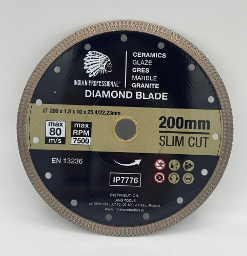 TARCZA DIAMENTOWA 200mm SLIM CUT  INDIAN PROFESSIONAL